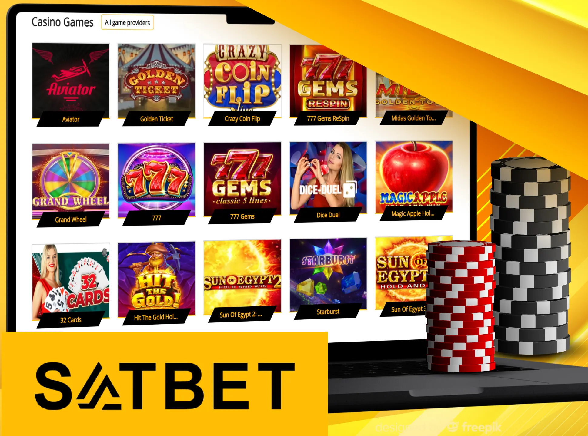 Choose your favourite game for playing at Satbet.