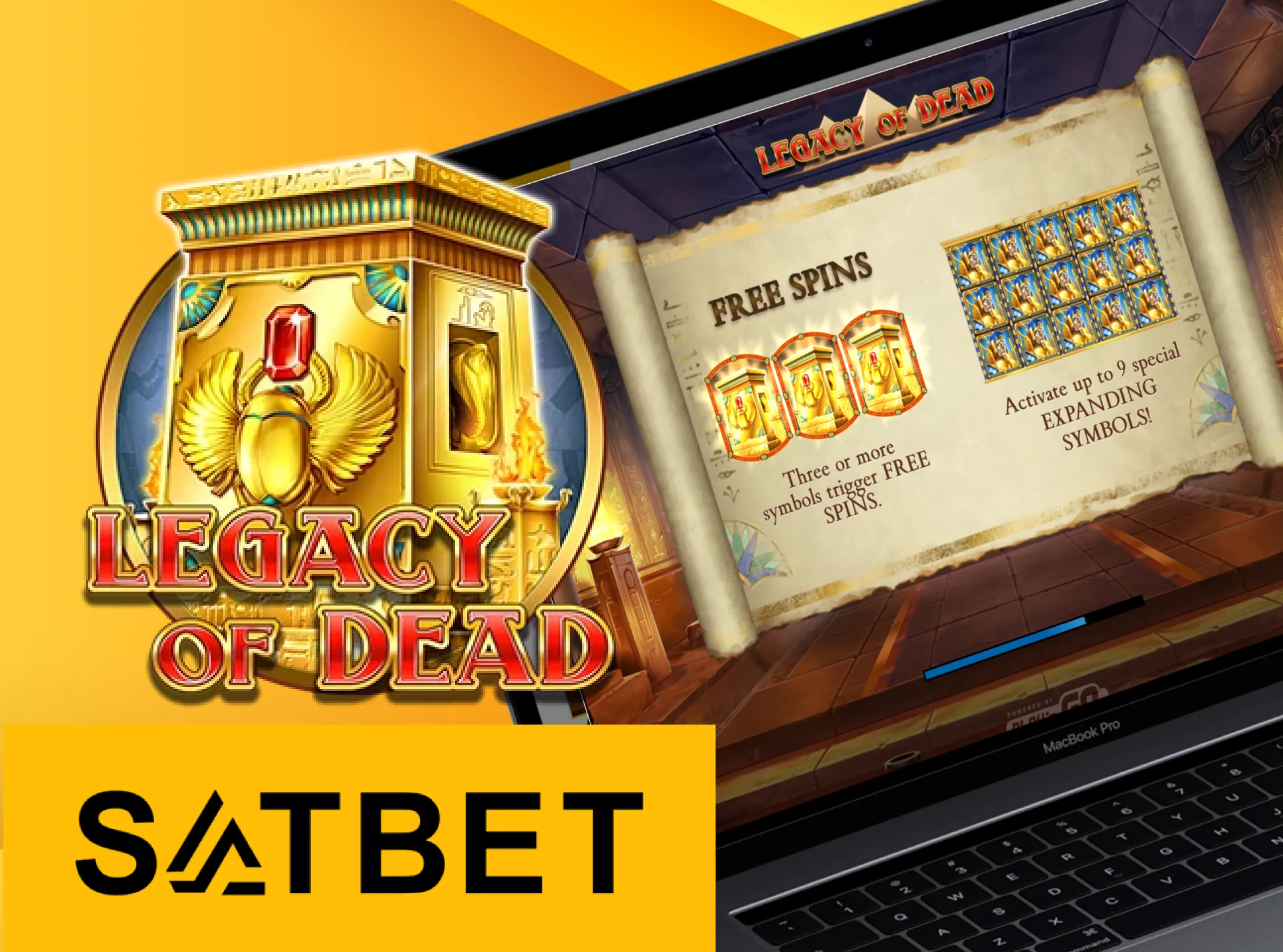 Win jackpot by playing Legacy of the Dead slot.