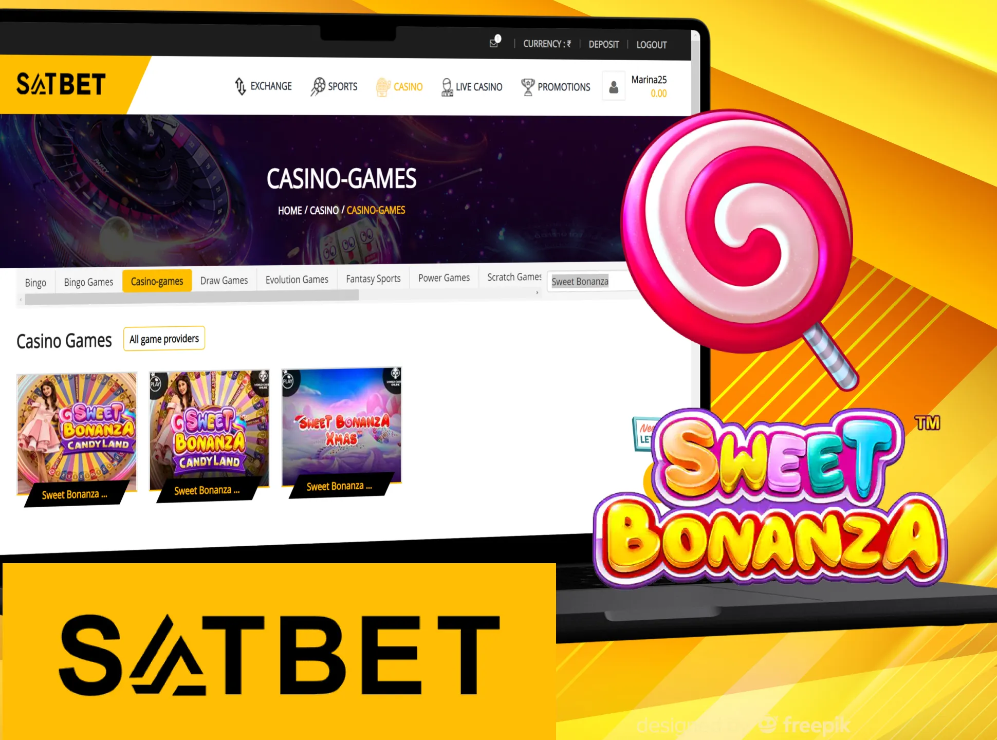 Play Sweet Bonanza live game and win money.