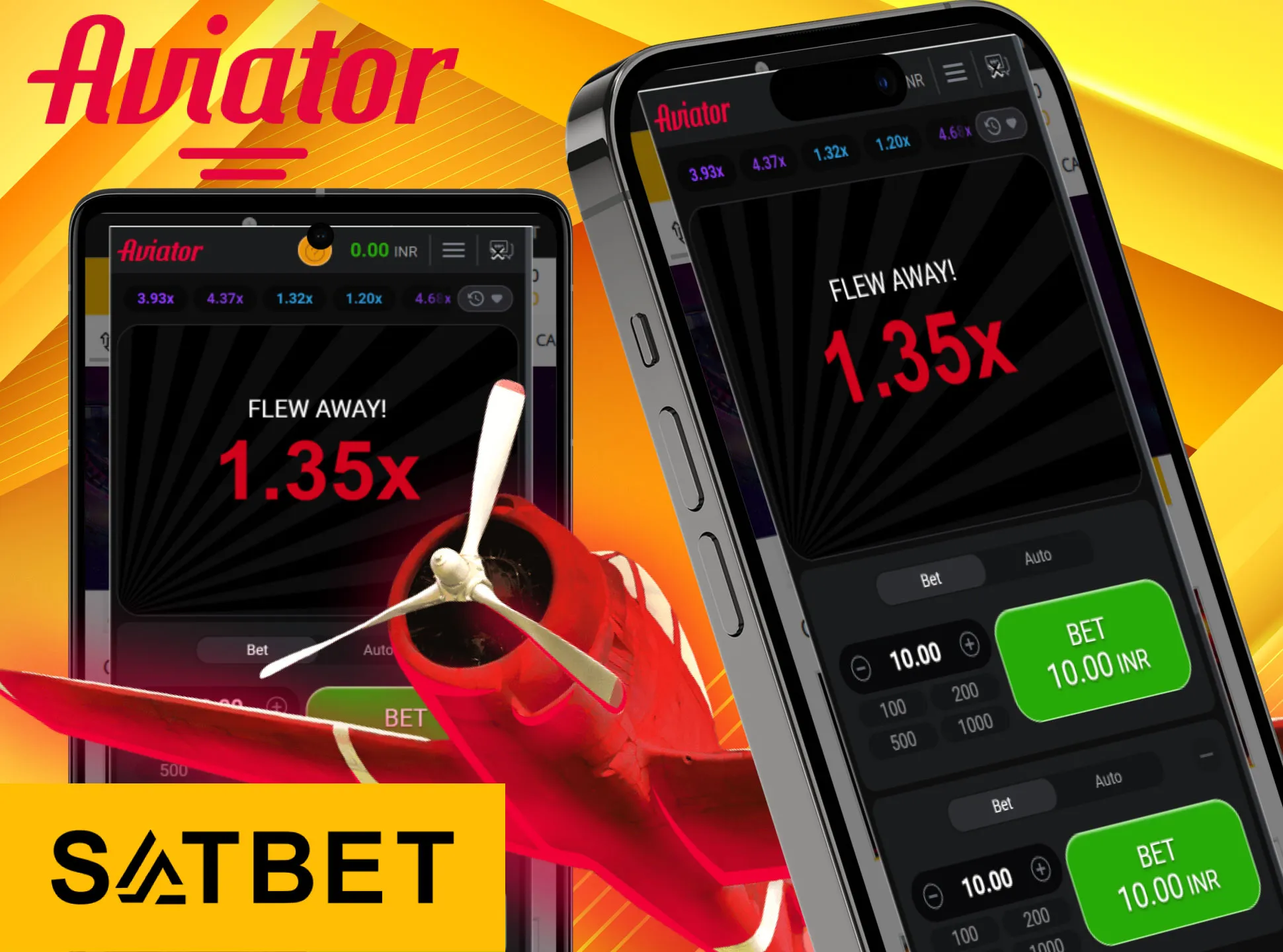 Install the Satbet Aviator app on your phone.