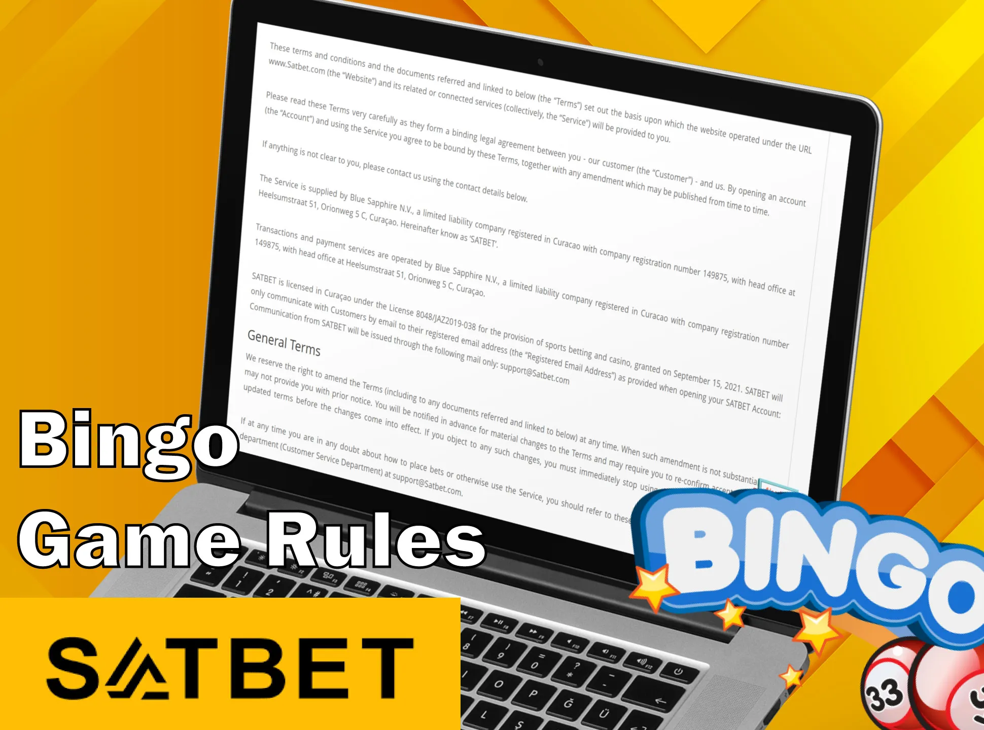 Read the Bingo game rules before playing it in the Satbet casino.