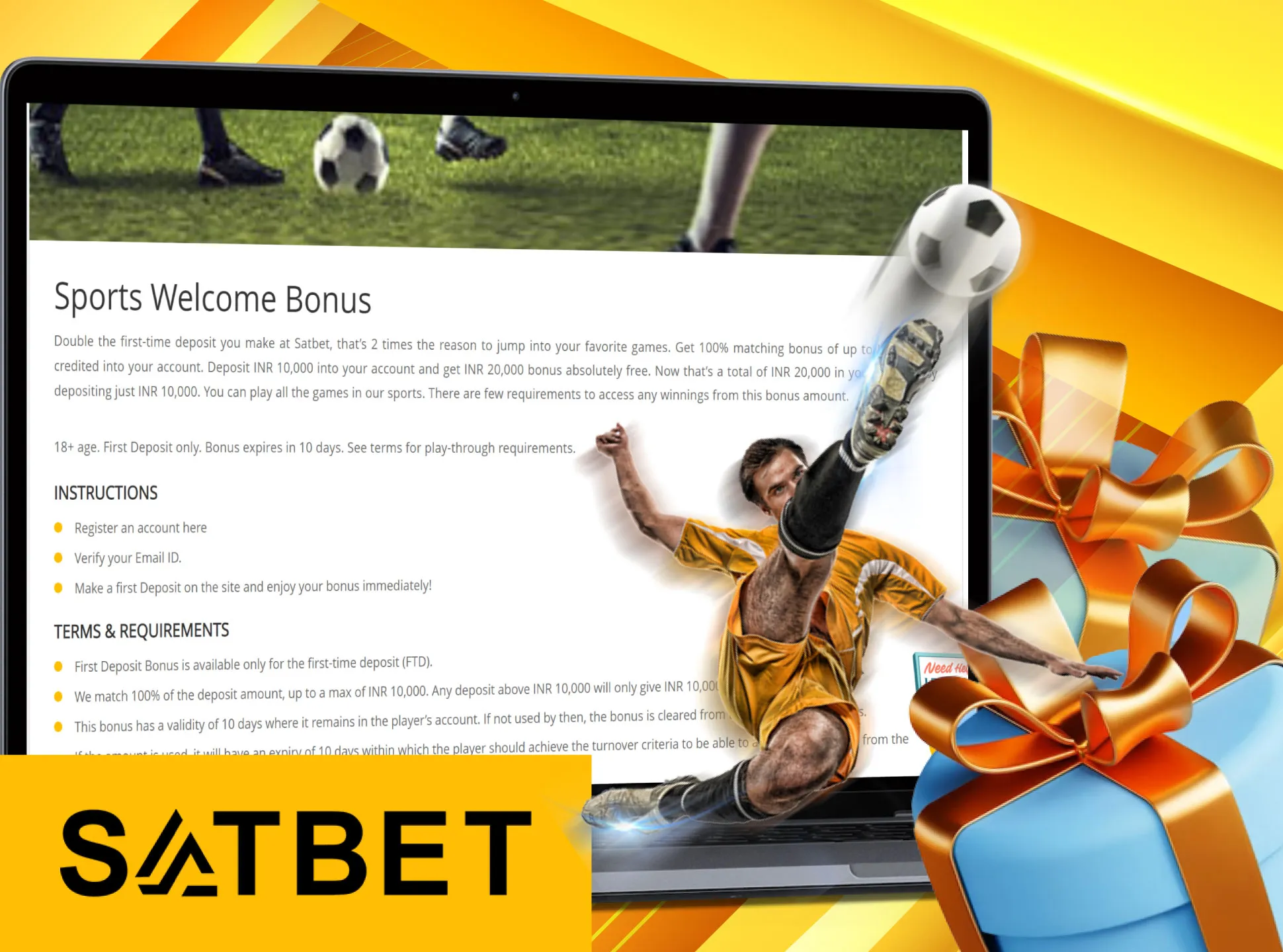 Claim your sports bonus after making successful bets on football matches at the Satbet.