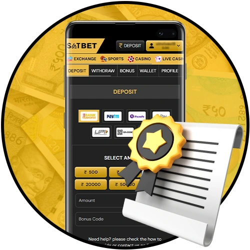 Satbet is licensed and uses the latest security for all transactions.